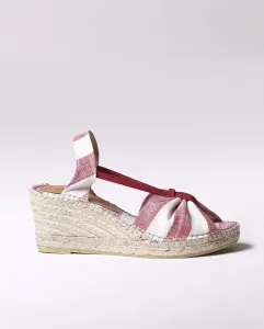 Женские эспадрильи на клиновидной подошве из полосатой ткани с резинками Toni Pons, красный