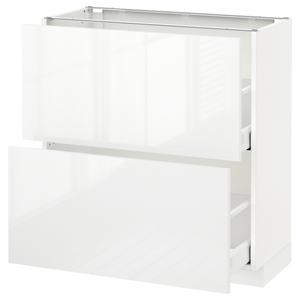 Тумба под шкаф с 2 выдвижными ящиками, белая/белая Ringhult, 80x37 см IKEA Metod / Maximera