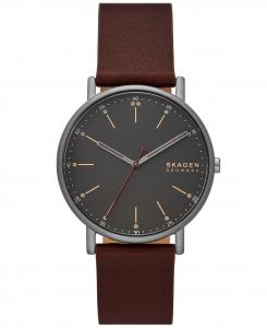 Женские часы Signatur с тремя стрелками из красного дерева, кожаный ремешок, 40 мм Skagen, красный