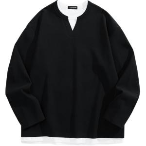 Футболка мужская с круглым вырезом Mock Two Piece PEACEBIRD MEN, черный batch 1