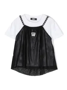 Комплект из футболки и блузки с нашивкой-логотипом Dkny Kids, черный