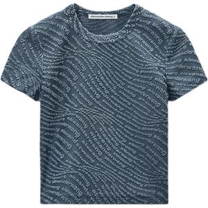 Топ с коротким рукавом и тиснением логотипа Alexander Wang, серый