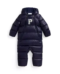 Детский утепленный комбинезон с капюшоном Letterman для мальчиков Polo Ralph Lauren, синий