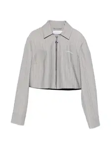 Полосатая куртка на молнии Patrizia Pepe, серый