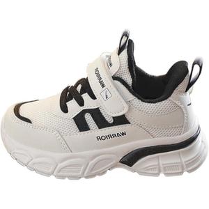 Кроссовки для бега для детей, противоскользящие, с защитой от ударов, износостойкие, дышащие, легкие, с амортизацией, с низким верхом WARRIOR, белый/черный