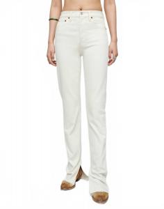 Винтажные белые джинсы 70-х с высокой посадкой и зауженным кроем REDONE