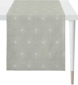 APELT дорожка для стола "4710 CHRISTMAS GLAM, Новогоднее украшение, Рождество ", (1 шт.), жаккардовая ткань с люрексом 48х140 см, серо-коричневый/золотой