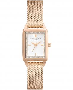 Женские кварцевые часы-браслет из нержавеющей стали цвета розового золота 25,5 x 20,5 мм Olivia Burton, золотой
