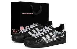 Adidas Originals Кроссовки для скейтбординга Unisex Superstar Shell Head износостойкие и легкие низкие черные серебристые