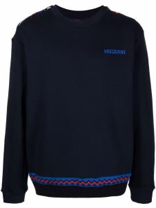 Missoni толстовка с узором зигзаг и логотипом, синий