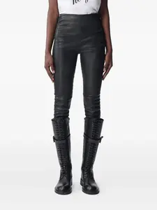 Кожаные леггинсы Florence Ann Demeulemeester, черный