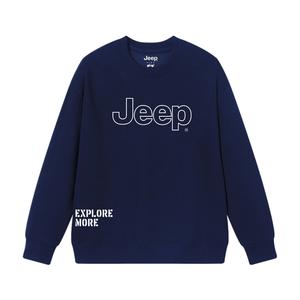 Детская толстовка с круглым вырезом утолщенная Jeep, темно-синий