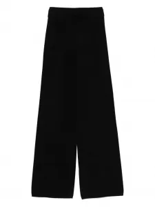 Брюки-палаццо с резинкой на талии MAX MARA, черный
