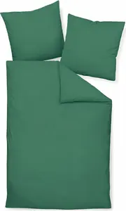 Комплект постельного белья Janine Design Mako-Soft Seersucker PIANO 0125, цвет лесной зеленый, размер 155x200 + 80x80 см Original Janine