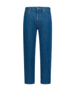 Джинсы прямого кроя из высококачественного денима Roberto Cavalli, синий