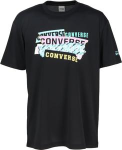 Баскетбольная футболка с коротким рукавом и принтом, влагоотводящая, быстросохнущая, CB242357 Converse, черный/бирюзовый