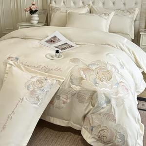 LUOLAI HOME Комплект постельного белья, 4 предмета, 180 см, цвет молочно-белый, Like A Dream