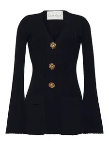 Топ Estella в рубчик с рукавами колокол Cara Cara, черный