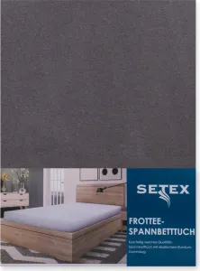 Простыня на резинке Setex махровая 180-200 х 200 см антрацитовая однотонная, махровая Traumschloss