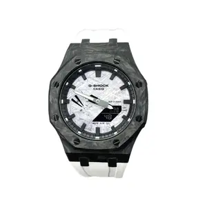 CASIO Серия Retrofit GA2100 кварцевый механизм ремешок из фторэластомера мужские часы белый циферблат