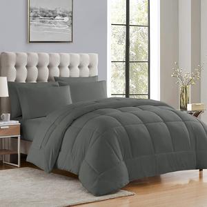 BesBedding Комплект постельного белья Bed-in-a-Bag King Grey из 100% египетского хлопка с облегченным стеганым одеялом Grey
