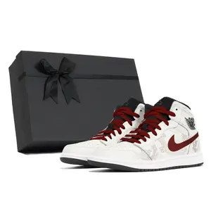 Jordan Air 1 устойчивые к истиранию кроссовки Mid Top Vintage Unisex Ecru