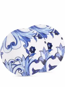 Комплект из двух тарелок для хлеба с принтом Blu Mediterraneo Dolce & Gabbana, белый