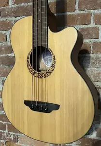 Аккустическая бас-гитара 2024 Luna Tribal 30" Scale, сатиновая натуральная отделка, поддержите малый бизнес, покупайте здесь!