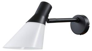 Настенный светильник Dyberg Larsen Gent, черный - белый - стекло - металл - 30 x 24 x 13 см