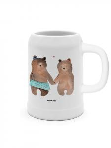 Пивная кружка с медведем, девушка без слов, в белом Mr. & Mrs. Panda