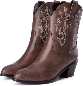 Классические белые женские ковбойские сапоги MRKEWUNEY с остроконечным носком