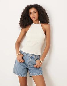 Текстурированный топ-халтер ASOS DESIGN цвета слоновой кости