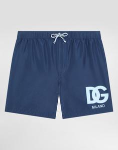 Хлопковые боксерки средней плотности с логотипом DG Dolce&Gabbana, синий