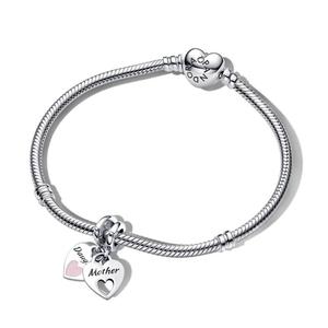 Ювелирный набор Mother Daughter Splittable Heart Charm and Bracelet Set Pandora, стерлинговое серебро