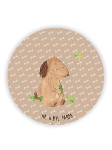 Магнит на холодильник с изображением собаки в форме клеверного листа, без слов, символизирующий счастье собаки  Mr. & Mrs. Panda, Hundeglück