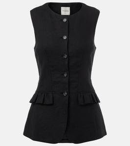 Жилет из льна с рюшами Matilda Posse, черный