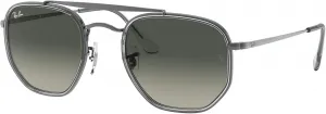 Солнцезащитные очки Ray-Ban RB3648m The Marshal II с шестиугольной оправой, Gunmetal/Light Grey Gradient Dark Grey
