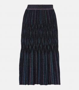 Юбка миди из плиссированной ткани ламе Missoni, цвет dark tones multicolor