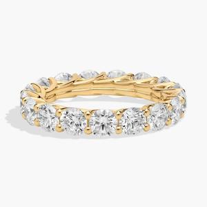 Кольцо Trellis Lab-Grown Diamond Eternity из 14-каратного желтого золота (4 карата Tw. - FG / VS2-SI1) Blue Nile