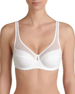 Просторный бюстгальтер на косточках большой вместимости с тюлем Dim, белый