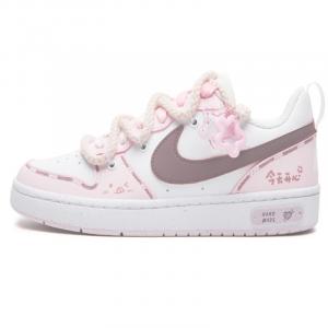 Nike Court Borough Youth Blessing Легкие Кроссовки для Скейтбординга Низкие GS Красный Розовый Белый