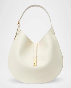 Кожаная сумка через плечо Polo ID среднего размера Polo Ralph Lauren, слоновая кость