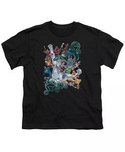 Футболка с коротким рукавом для мальчиков Lanterns Unite для подростков Green Lantern, черный