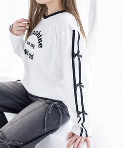 Топ с длинными рукавами и принтом в виде лент <<Новинка>>