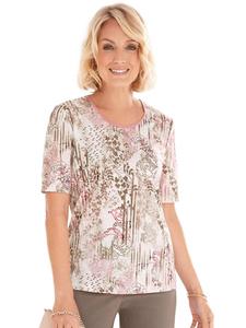 Футболка с принтом: Удобная футболка с принтом в комбинированном цвете: розовый/натуральный. GOLDNER