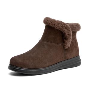 AOKANG Теплые короткие зимние ботинки женские коричневые