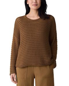 Свитер с круглым вырезом из кордной пряжи Eileen Fisher, золотой