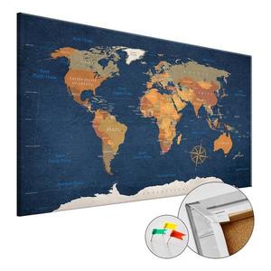 Картина карта Artgeist Ink Oceans, 40 см, оранжевый