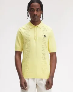 Мужской джемпер с воротником поло и ажурными узорами Fred Perry, желтый