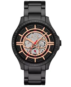 Мужские кварцевые многофункциональные черные часы из нержавеющей стали, 46 мм A|X Armani Exchange, black